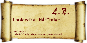 Laskovics Nándor névjegykártya